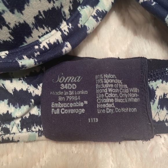 Soma Embraceable Bra 34DD and Hipster Panties Small - Picture 4 of 5